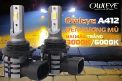 Bóng Led Gầm 2 Chế Độ Màu Trắng Vàng OWLEYE A412 Chân 880,881,H27