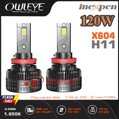 Đèn Led Owleye 120W Siêu Sáng Chân H11 INEXPEN X604 , Cho Xe Con Và Xe Tải 24V