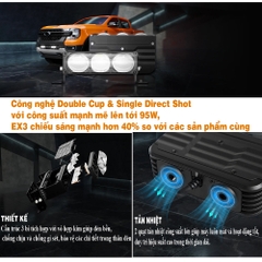 Đèn Bi Led Trợ Sáng AOZOOM EX3 Chính Hãng