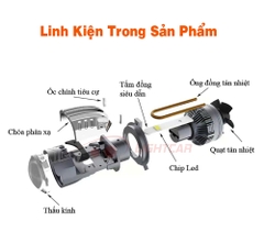 Bi Led Mini H4 LightCar V7 Plus 120W , Siêu Sáng Cho Xe Con 12V Và Xe Tải 24V