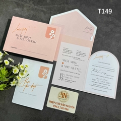 (T149) Thiệp cưới giá rẻ ruột gập đôi