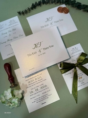 (BN-AK047) Thiệp Cưới Giấy Ánh Kim Thơm