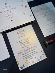 (BN-AK049) Thiệp Cưới Giấy Ánh Kim Thơm