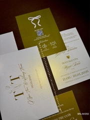 (BN-AK050) Thiệp Cưới Giấy Ánh Kim Thơm