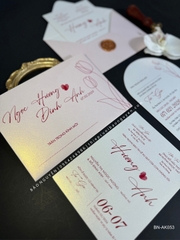 (BN-AK053) Thiệp Cưới Giấy Ánh Kim Thơm