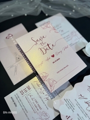 (BN-AK055) Thiệp Cưới Giấy Ánh Kim Thơm