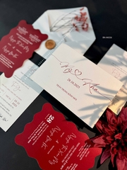 (BN-AK056) Thiệp Cưới Giấy Ánh Kim Thơm