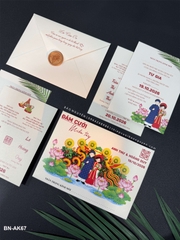 (BN-AK067) Thiệp Cưới Ánh Kim BN