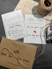 (BN-K052) Thiệp Cưới giấy Kraft cổ điển