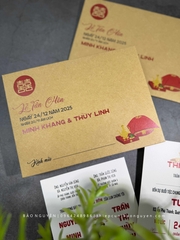 (BN-K055) Thiệp Cưới giấy Kraft cổ điển