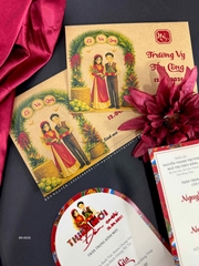 (BN-K058) Thiệp Cưới giấy Kraft cổ điển_retro