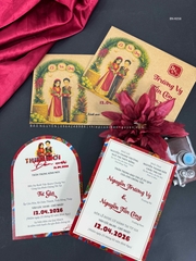 (BN-K058) Thiệp Cưới giấy Kraft cổ điển_retro