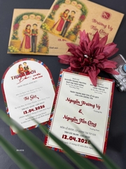 (BN-K058) Thiệp Cưới giấy Kraft cổ điển_retro