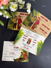 (BN-K059) Thiệp Cưới giấy Kraft cổ điển_retro