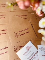(BN-K060) Thiệp Cưới giấy Kraft cổ điển_retro