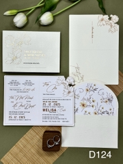 (D124) Thiệp Cưới Ép Kim Cao Cấp