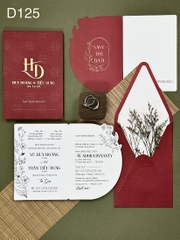 (D125) Thiệp Cưới Ép Kim Cao Cấp