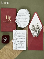 (D126) Thiệp Cưới Ép Kim Cao Cấp