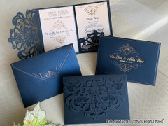 (DQ2226- dương đậm nhũ) Thiệp Cưới Ép Kim Cao Cấp/Thiệp Cưới Luxury