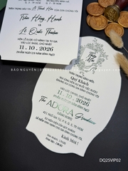 (DQ25VIP02MT- XanhForest) Thiệp Cưới  Cao Cấp Ép Kim