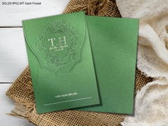(DQ25VIP03-GreenBeige) Thiệp Cưới Ánh Kim Cao Cấp Ép Kim