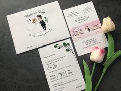 (BN-BN25) Thiệp Cưới Giấy Gân Nhật Đơn Giản