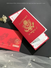 (PQ-461) Thiệp Cưới Passport in offset hiện đại
