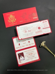 (PQ-461) Thiệp Cưới Passport in offset hiện đại