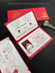 (PQ-461) Thiệp Cưới Passport in offset hiện đại