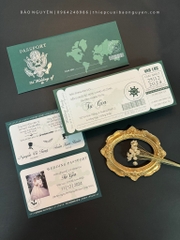 (PQ-462) Thiệp Cưới Passport in offset hiện đại