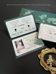 (PQ-462) Thiệp Cưới Passport in offset hiện đại