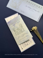 (PQ-467) Thiệp Cưới Passport in offset hiện đại