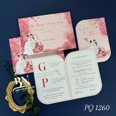 (PQ 1260) Thiệp Cưới Hiện Đại Có Ép Kim