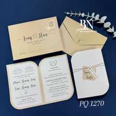 (PQ 1270) Thiệp Cưới Hiện Đại Có Ép Kim