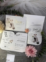 (PQ 1421) Thiệp Cưới Giấy Ánh Kim Thơm