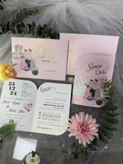 (PQ 1422) Thiệp Cưới Giấy Ánh Kim Thơm