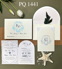 (PQ 1441) Thiệp Cưới Hiện Đại Có Ép Kim