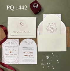 (PQ 1442) Thiệp Cưới Hiện Đại Có Ép Kim