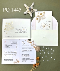 (PQ 1445) Thiệp Cưới Hiện Đại Có Ép Kim
