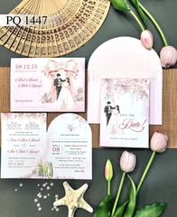 (PQ 1447) Thiệp Cưới Hiện Đại Có Ép Kim