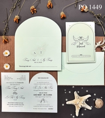 (PQ 1449) Thiệp Cưới Hiện Đại Có Ép Kim