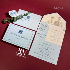 (RR3IN1 - BN002X) Thiệp Cưới Gập 3 Có Bao Thư 3IN1