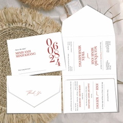 (RR3IN1 - BN020) Thiệp Cưới Gập 3 Có Bao Thư 3IN1