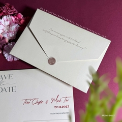 (RR3IN1 - BN057) Thiệp Cưới Gập 3 Có Bao Thư 3IN1