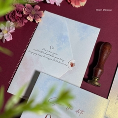 (RR3IN1 - BN058) Thiệp Cưới Gập 3 Có Bao Thư 3IN1 giấy ánh kim