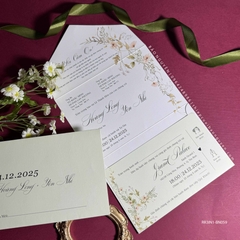 (RR3IN1 - BN059) Thiệp Cưới Gập 3 Có Bao Thư 3IN1