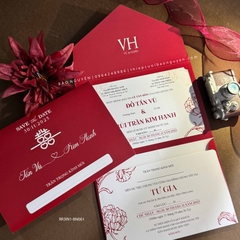 (RR3IN1 - BN060) Thiệp Cưới Gập 3 Có Bao Thư 3IN1