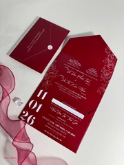 (RR3IN1 - BN062) Thiệp Cưới Gập 3 Có Bao Thư 3IN1