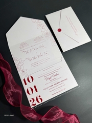 (RR3IN1 - BN063) Thiệp Cưới Gập 3 Có Bao Thư 3IN1