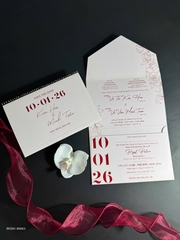 (RR3IN1 - BN063) Thiệp Cưới Gập 3 Có Bao Thư 3IN1